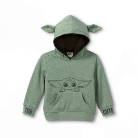Star Wars Grogu Baby Yoda Mandalorian Plush Hoodie - Picture 1 of 2